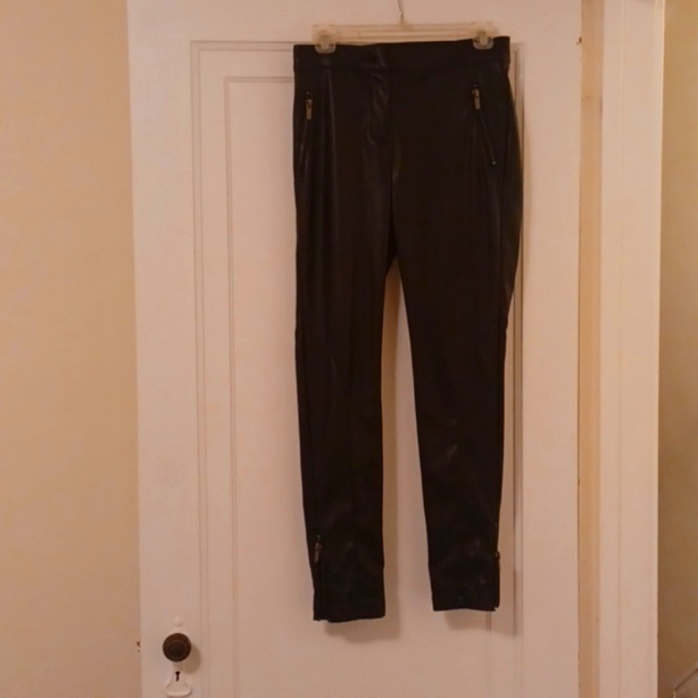 Vegan black leather pants